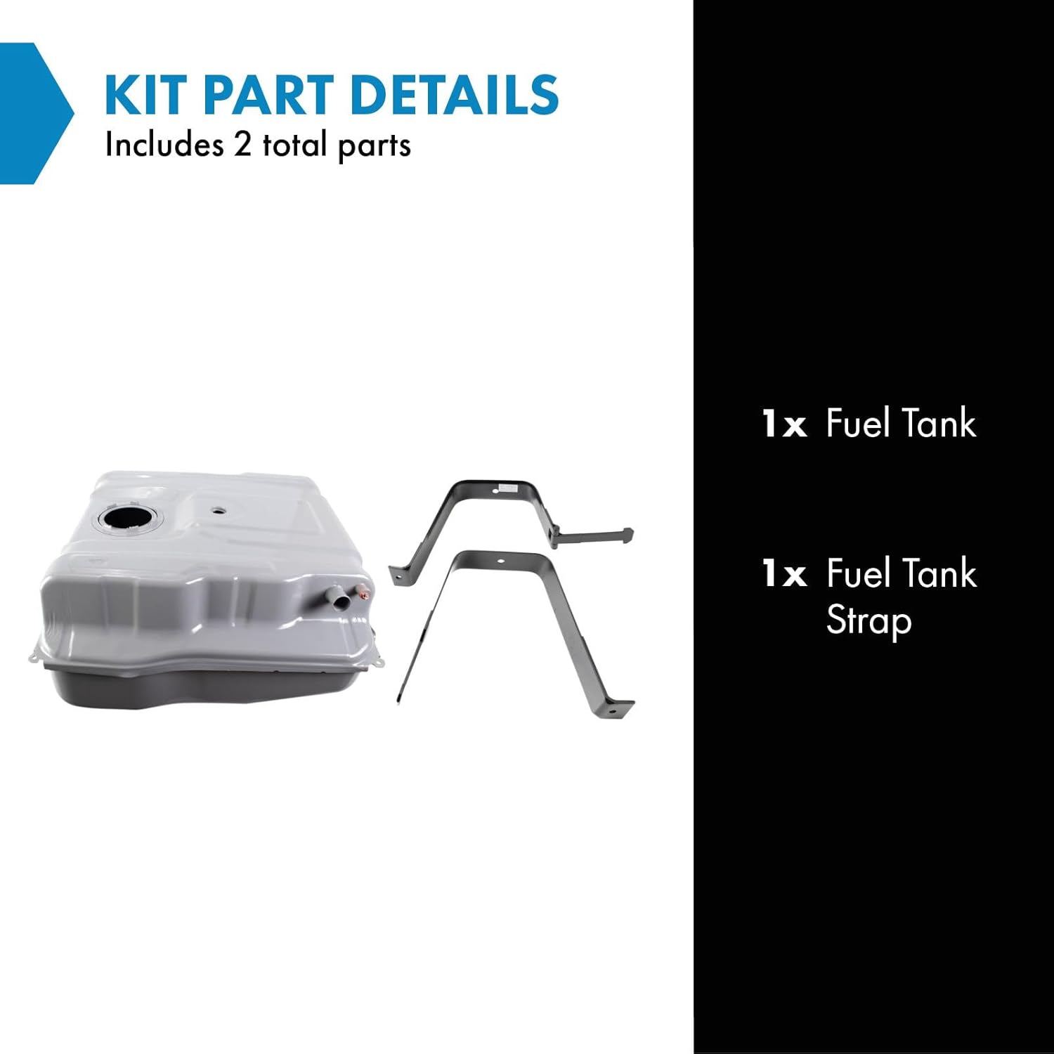 TRQ Fuel Tank & Strap Kit Compatible with 2014-2016 Ford F-350 Super Duty F-450 Super Duty F-550 Super Duty