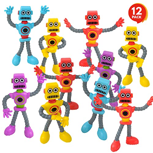 Artcreativity Bendable Robot Figures, Set Of 12 Flexible Men, Birthday Party Favors For Boys And Girls, Stress Relief Fidget Toys For Kids And Adults, Goody Bag Stuffers, Piñata Fillers #TOP23