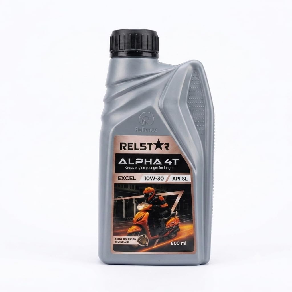 Reliance Relstar Alpha 4T Excel 10W-30 Scooter Engine Oil 800 ml | API SL & JASO MB Rated, 4-Stroke Scooter Oil, Active Dispersion Tech, Air-Cooled Engine Use, Superior Base Stocks-image-26