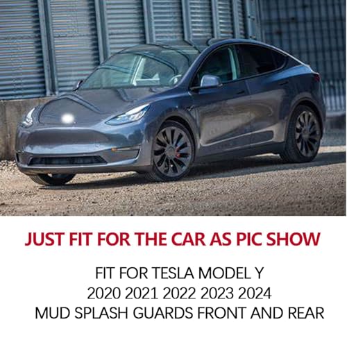 Image of Set of 4 Pcs Mud Flaps Splash Guards Mudguards Mudflaps Fit for Tesla Model Y 2020 2021 2022 2023 2024 Mud Splash Guards Front and Rear (Driver and Passenger Sides)