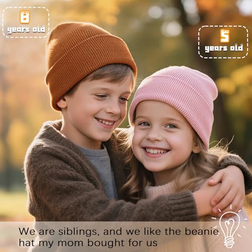 Image of ZOORON Kids Beanie Boys Girls Beanies Children Winter Hats Children Knit Warm Caps Kids Soft Beanie Cap