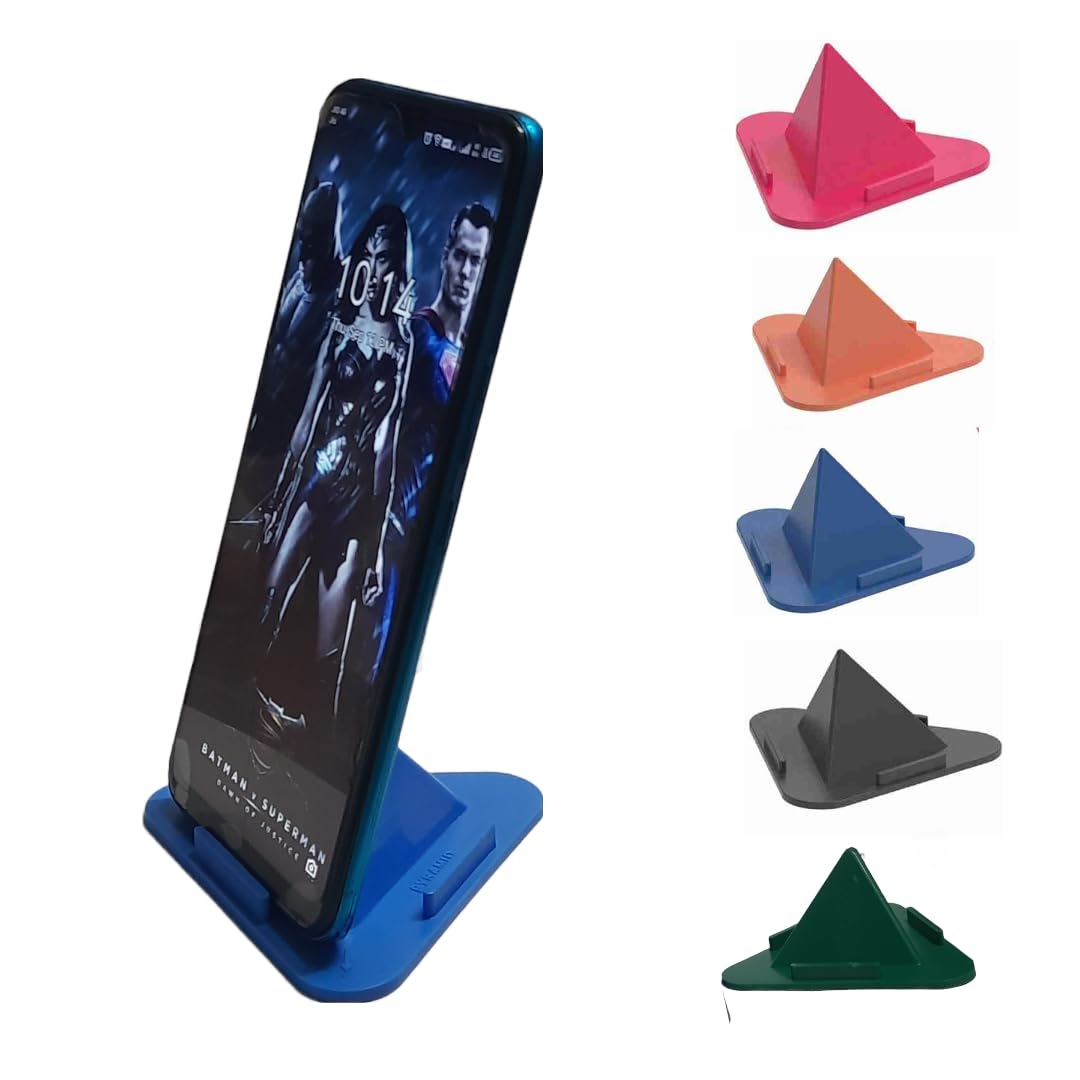 Pyramid-Shaped Mobile Stand -Triangle Shaped Portable Three-Sided Universal Pyramid Shape Mobile Stand(Multi Color) (Pack of 5) Mobile Holder