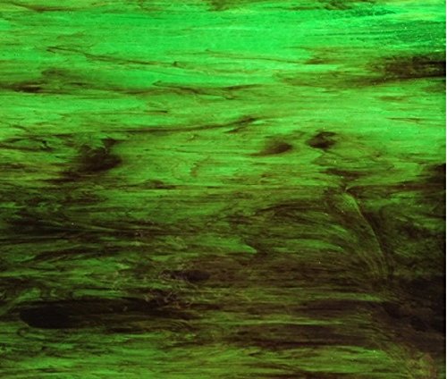 Wissmach Glass - Medium Green w/Streaks of Brown & White Opal (8X10)