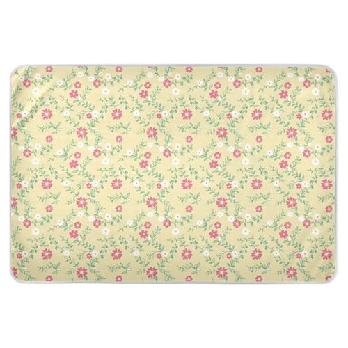 Fundas para cambiador de pañales reutilizables extragrandes con diseño floral, impermeables, lavables, para entrenamiento de orinal, forro antilabios para niños pequeños, 52 pulgadas de largo x 34
