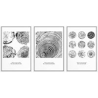 SIGNWIN 3 Piece Framed Canvas Wall Art Black Circle Canvas Prints Home Artwork Decoration for Living Room,Bedroom - 16