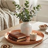 12.5 inch Hammered Round Decorative Tray | Serving...