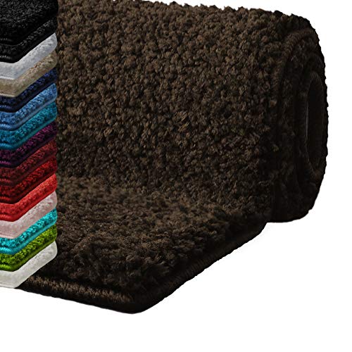 casa pura Bath Mats for Bathroom â€“ 20" x 32" Brown Bathroom Rug | Ultra Absorbent, Self-Dry Microfiber, Non-Slip Bath Mats for Floors | Bath Rugs in 10 Fresh Colors
