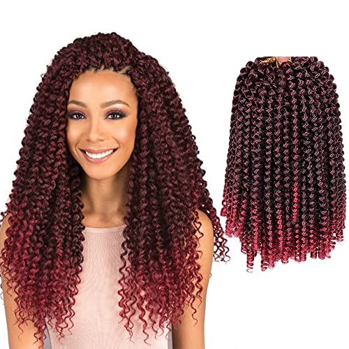 Spring Twist Hair 3 PacSpring Twist Hair 3 Packs 12inch Ombre Colors Crochet Braiding Hair Synthetic Braiding Hair Extensions Low Temperature Fiber 30 Strands 110g/Pack(1B/BUG)