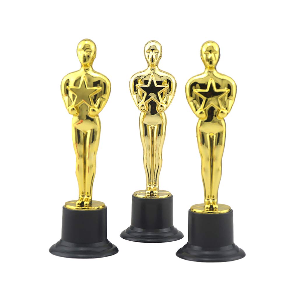 Gold Award Trophies Trophy Statues Oscar Award Reward Prizes for Party Ceremony Appreciation Gift 6Pcs