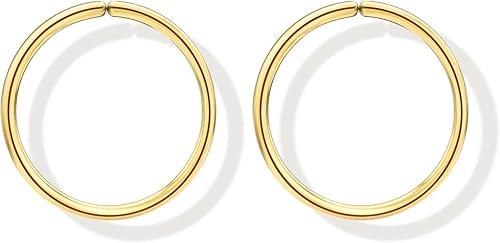 Miniatura 22 de Small Gold or Sterling Silver Huggie Hoop Earrings for Women Cartilage Nose Helix Tragus