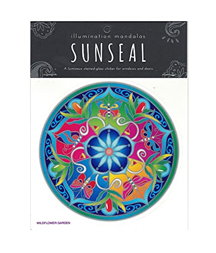 Wildflower Mandala - Stained Glass Window Art Sticker/Decal (5.5
