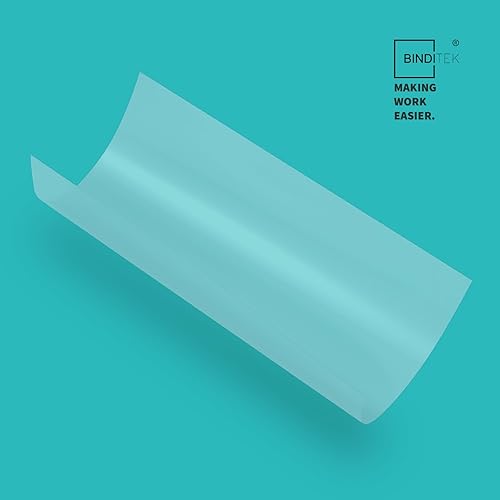 Miniatura 5 de Binditek Paquete de 50 cubiertas de polietileno esmerilado de 20 mil, cubiertas de presentación de encuadernación semitransparentes, 8-12 x 11