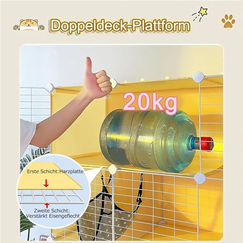 Casa para gatos interior con caja de arena cerrada y 3 niveles para pisos 5