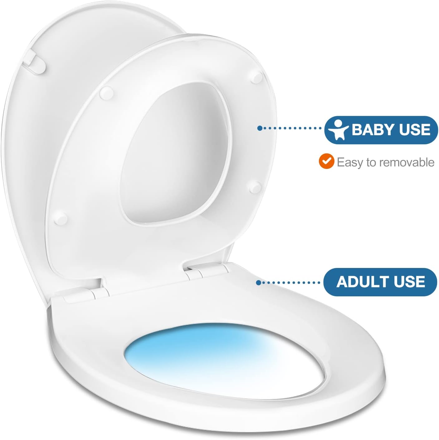 Buy Round Toilet Seat with Built in Toddler Seat, Potty Training Toilet