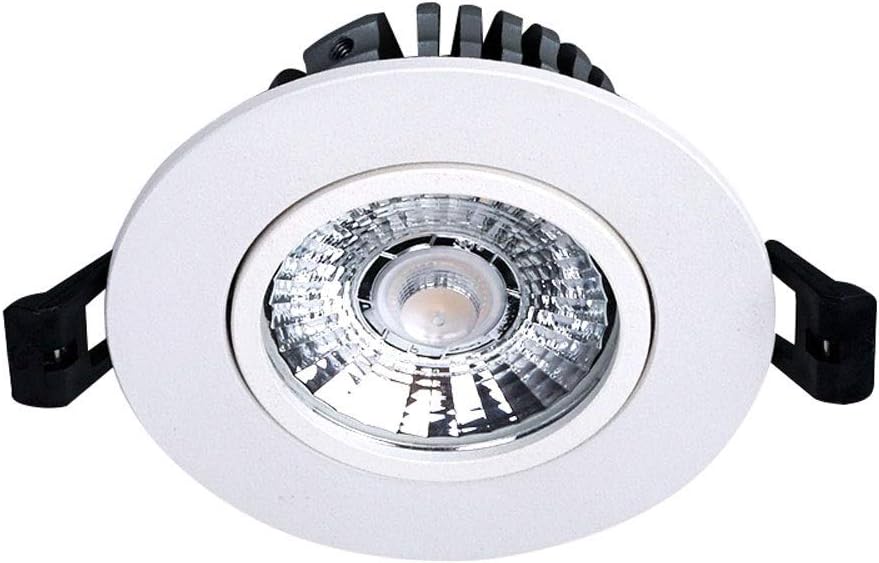 Recessed Ultra Thin Round COB Embedded Integrated Spotlight Borehole Size 70mm-80mm Recessed Downlight Aluminum White LED Anti-glare Panel Ceiling Light European Fashioned Mall Office Clothing S