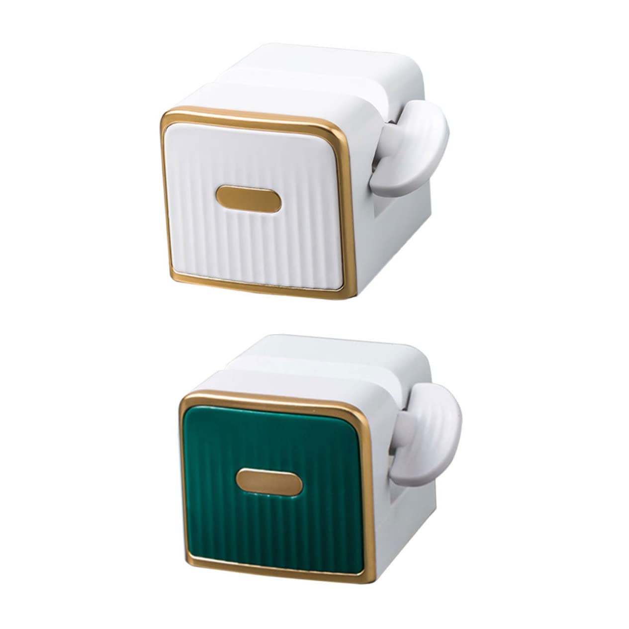 GOOHOCHY 4 Pcs Toothpaste Squeezer Toothpaste Dispenser Tube Squeezer Tool Wall Toothpaste Holder Rotating Dispenser Useful Toothpaste Holder Removable Toothpaste Holder Tube Roller Pp