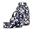 Acmebon Sac à Dos résistant à l’Eau pour Les écolières Adolescents Ensemble Sac de déjeuner et Trousse Pétunia