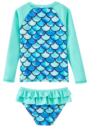 Image of UMELOK Toddler and Little Girls Rash Guard Sets with Bikini Bottoms Swimwear