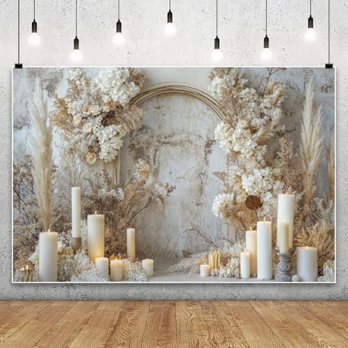 Détails d'exception pour cette élégante arche de fleurs blanches en toile de fond