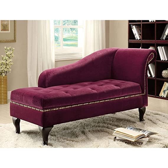 Image of Velvet Luxury Box Storage Couch 140 x 63 x 71 cm (Burgendy)