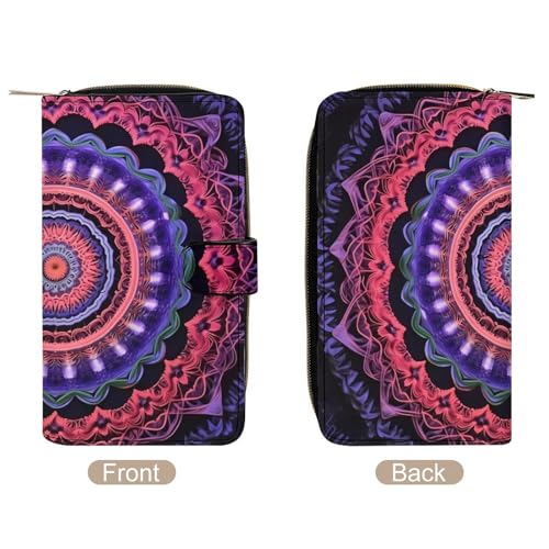 Mandala Boho Printed Wallet RFID Blocking Credit Card Holder Wallet Travel Slim Clutch Gifts for Men Women3