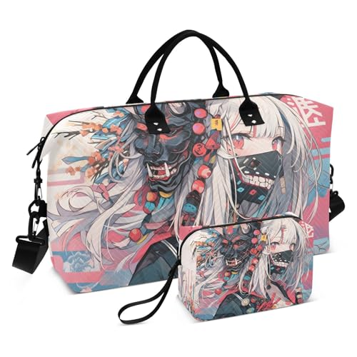 Woman Cool Samurai Duffel Bag for Travel Gym Sport, Weekender Travel Bags Carry on Overnight Bag