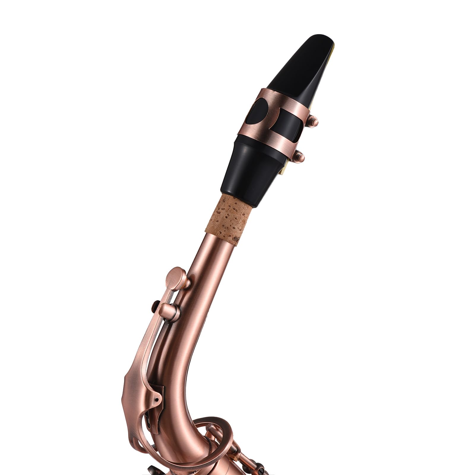 Saxophone alto E-Flat Red Bronze, F#, incrustations clés coquille d'ormeau, coussinets cuir résistant eau, livré étui, gants, chiffon nettoyage, sangles, brosse