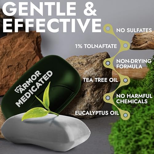 Image of Antifungal Soap Medicated Jock Itch Treatment with Tea Tree Oil 2 Pack | Medicated Jock Itch Treatment, Fights Ringworm & Athlete's Foot, Soothing Tea Tree & Eucalyptus, Effective Relief, Soap Case