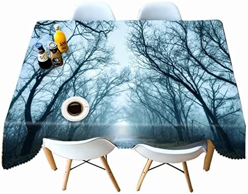 Miniatura 3 de Tablecloth 3D Misty Woods Landscape Pattern Table Cover for Party Wedding Decoration Picnic Party Mantel Mesa Table A4 140x160cm