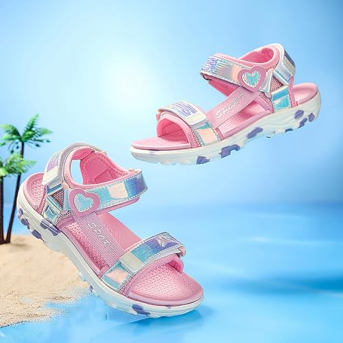 IWIHMIV Girls Sport Sandals Toddler Summer Adjustable Strap Sport Sandal Comfortable Soft Sole Open Toe Water Shoes3