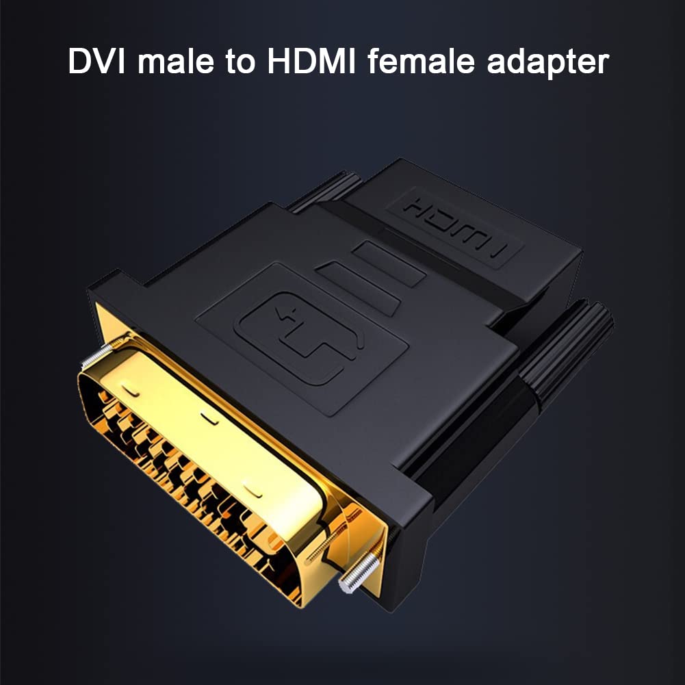 Adattatore DVI a HDMI, 24+5 Adattatore da DVI Maschio HDMI Femmina 1080P Adapter für PS3/PS4, TV Box, Blu-ray, Projektor, 1080p Full HD HDTV, Videoproiettori