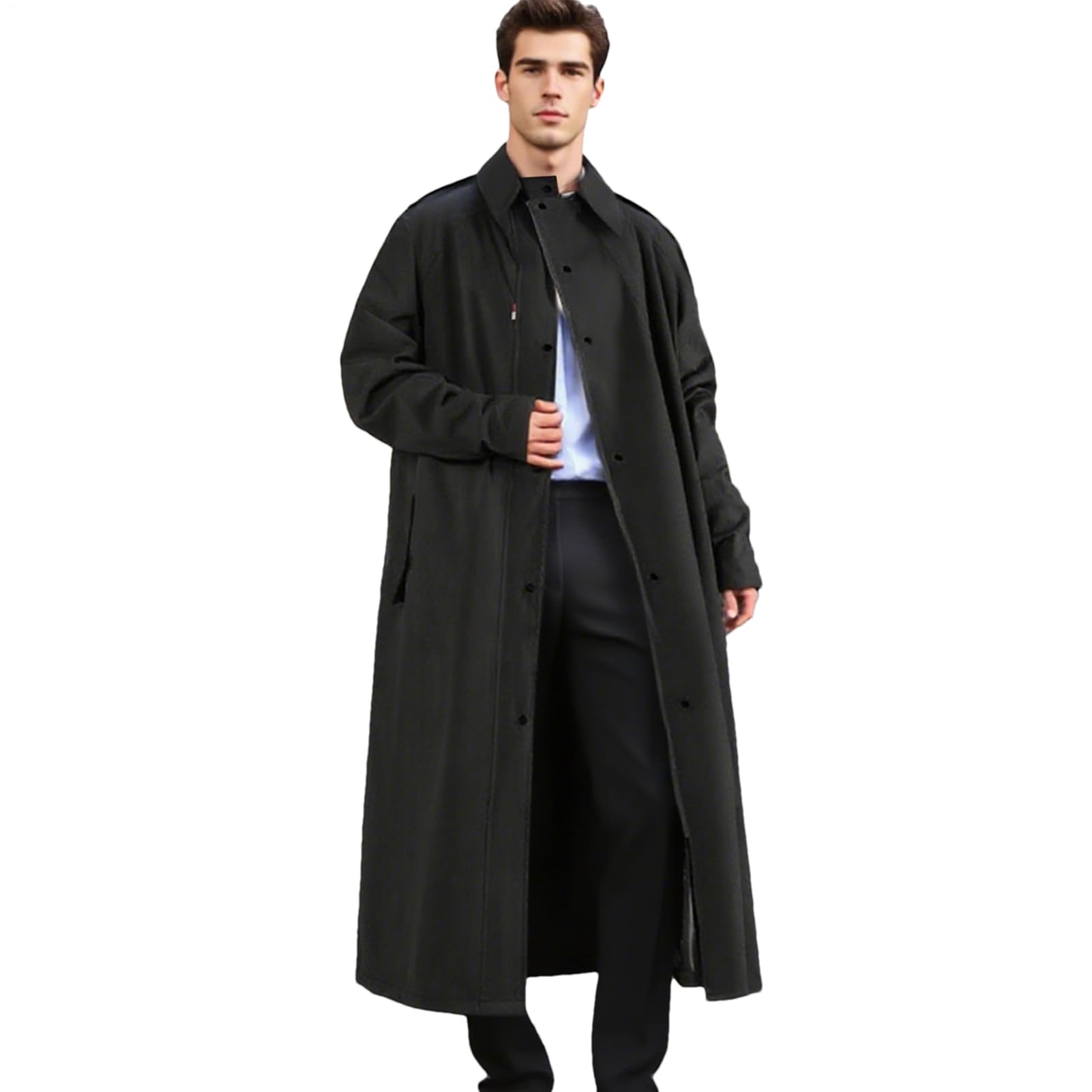 Generisch Chubasquero largo – Chaqueta impermeable larga | Poncho reutilizable a prueba de viento para actividades al aire libre, cortavientos ligero para camping, pesca, viajes, equitación y