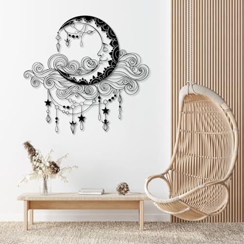 Metal Wall Art Wall Decor Moon and Stars, Moon Decor,