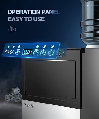 Miniatura 6 de Máquina para hacer hielo de 145 libras24 horas, máquina de hielo comercial completamente automática de 38 libras, contenedor de almacenamiento
