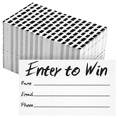 200-Pack Enter to Win Cards, 3.5×2 White Entry Form Raffle Tickets Slips for Fairs, Contests, Ballots, Carnivals, Drawings, Auction Events, Prize Games, Fundraisers