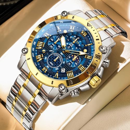 Image of OLEVS Watches for Men Automatic Self Winding Luxury Dress Big Face Tourbillon Skeleton Wrist Watches