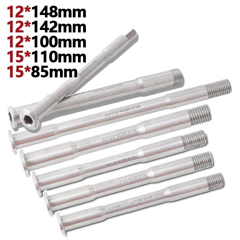 Schnellspanner Fahrrad Titan Fahrrad Steckachse mit Gewinde durch Welle 12 mm 15 Fahrradnabe Gabelstange Steckachse Fahrrad