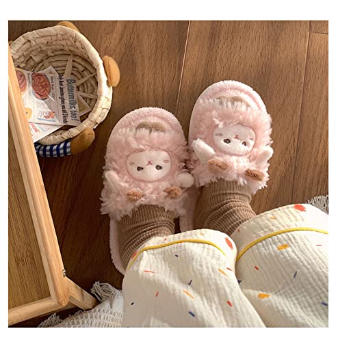 Kawaii Little Sheep Fuzzy Fluffy House Slippers for Women3