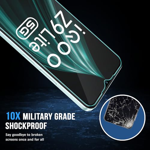 Image of FIRST MART Tempered Glass for iQOO Z9 Lite, 9H 0.3 mm Full-Glue Screen Protector with Cable Protector, 3D Edge-to-Edge, HD Clear, Case-Friendly, Black, Pack of 1