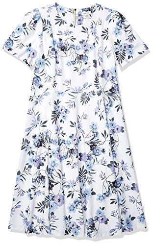 Calvin Klein Women's Size Short Sleeve A-line Midi Dress, Opal Multi, 18 Plus