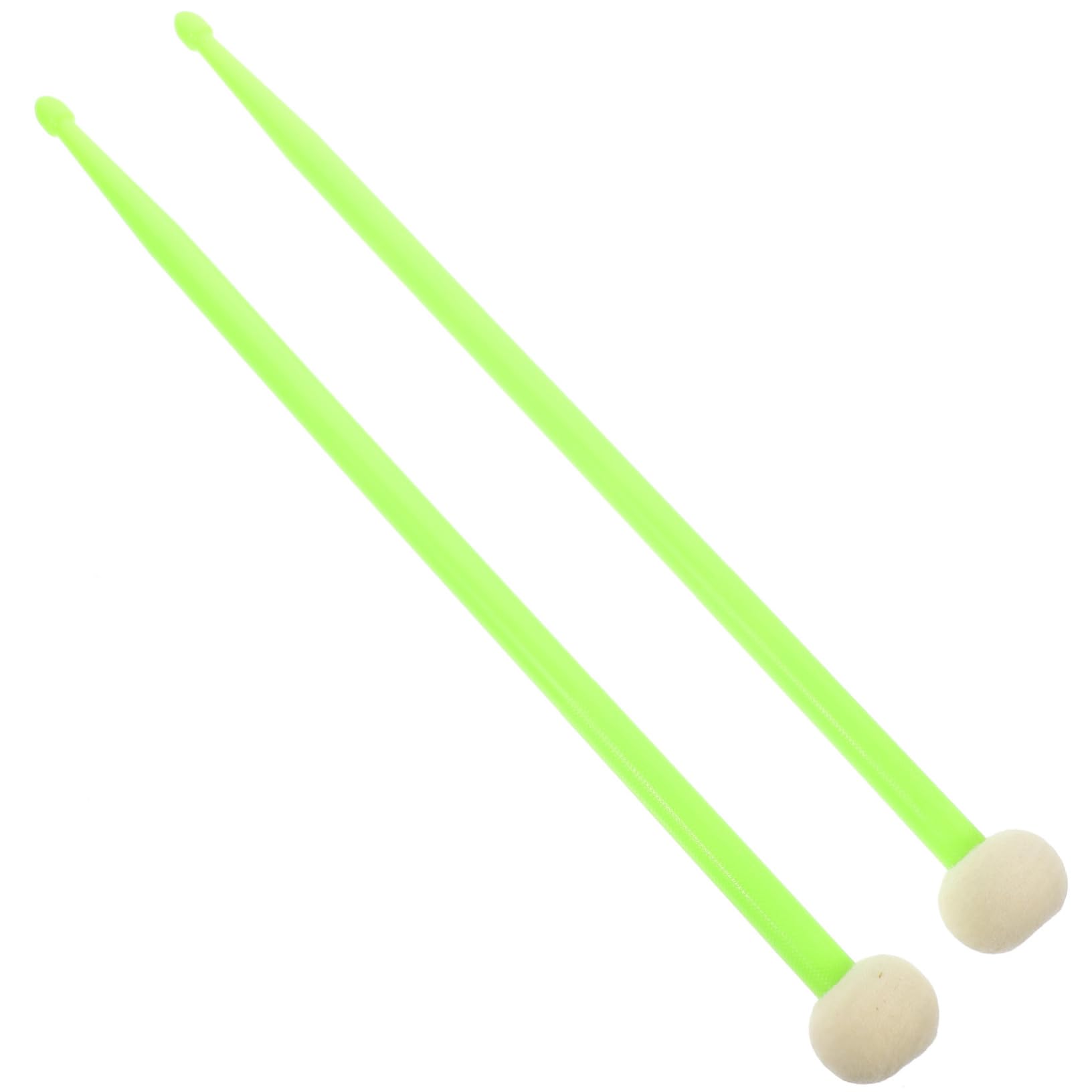 Baquetas de Doble Punta de Fieltro y Nailon, 1 Par, Color Verde Claro