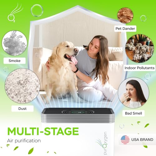 Image of PUROXYGEN Smart Air Purifiers For Home - Large Room Up to 2700 Sq Ft, H13 HEPA Filter, 4-Stage Filtration, WiFi App, Quiet Operation - For Smoke, Pollen, Pet Hair, Dust, Bad Smells - Office, Bedroom
