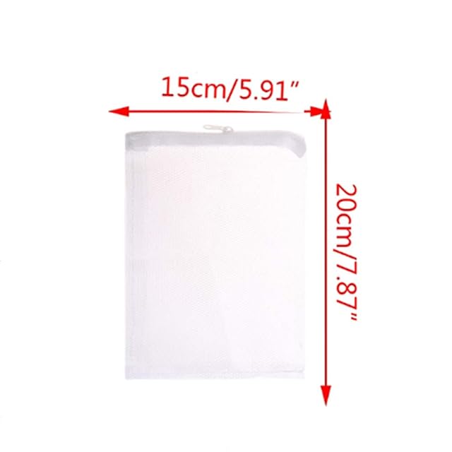 Foto 4 de 4 de 10 Bolsas de Filtro Blancas de Malla de Nailon con Cremallera para Acuario, Jardín, Pecera, 15 X 20 Cm