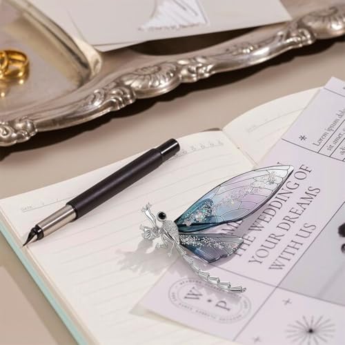 Image of Elegant Rhinestone Dragonfly Brooches Pin, Delicate Insects Brooch Lapel Pins for Women Men Wedding Party