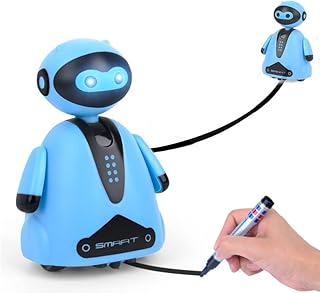 Mini Magic Inductive Robot Toy TracerBot Interactive STEM Toy Follow Black Line with LED Light Educational Toys for Kidsâ€¦