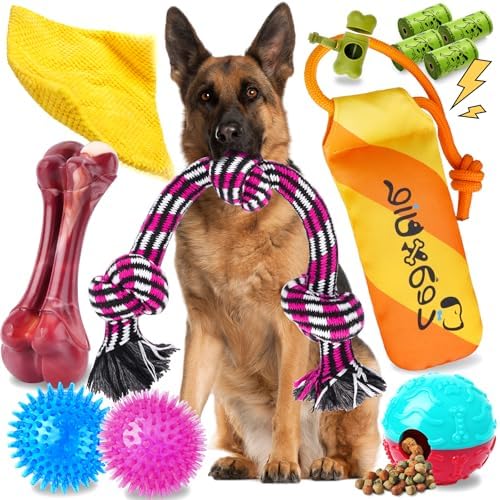 Zeaxuie 12-Pack Dog Toys for Aggressive Chewers,Dog Toys for Large Dogs