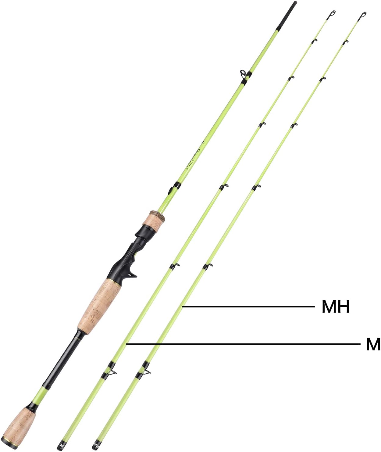 Sougayilang Fishing Rod, 2Pc Casting Rod Spinning Rod for Freshwater Tournament Quality Fishing Pole with 2 Tips for Bass