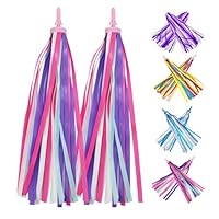 PLATT Kid's Bicycle Handlebar Streamers Colorful Ribbons Tassel for Girls Boys Bicycle Handlebar Scooter Handgrip (1Pair)