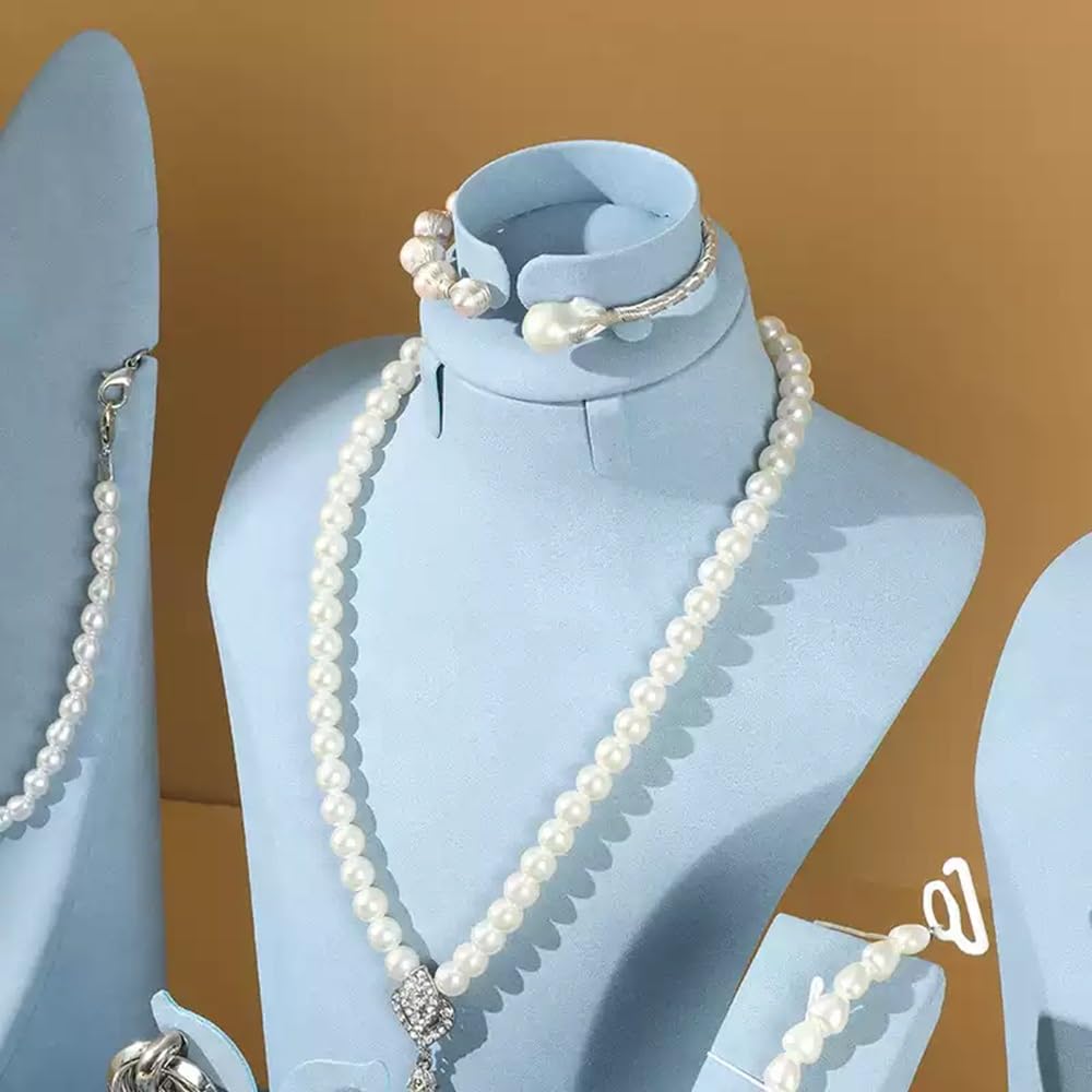 Schmuckhalter Schmuck-Display-Set, Samtständer, Halsketten- und Ringständer Schmuckaufbewahrung