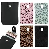 TAZXRVMKL 4 PCS Credit Card Skin, Leopard Print Theme Credit Card Skin Sticker, Removable Waterproof PVC Decal Cover Set for Bank Transportation Metro Key Cards
